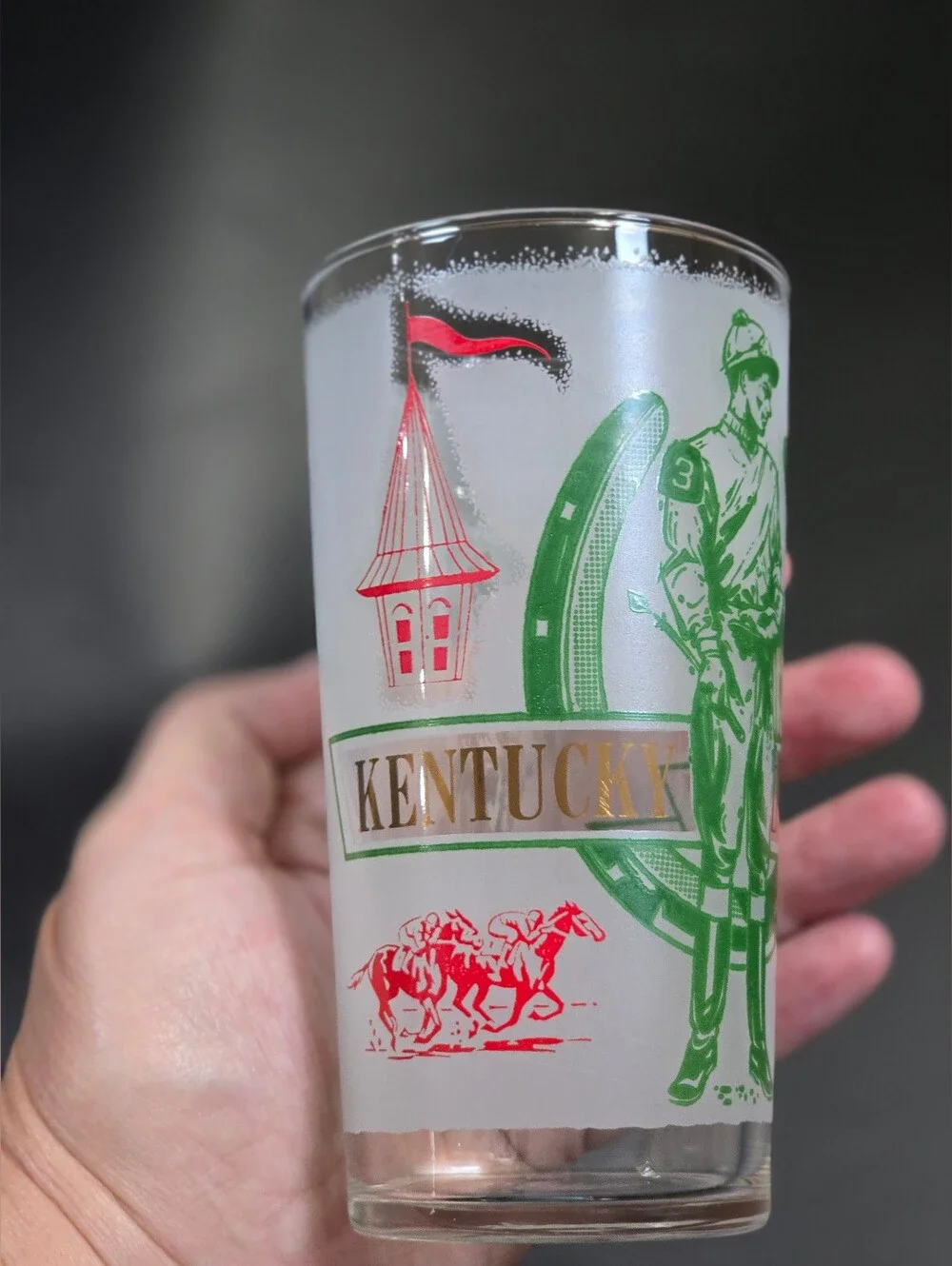 Vintage Kentucky Derby Churchill Downs 1969 Frosted Mint Julep Glass Set Of 2